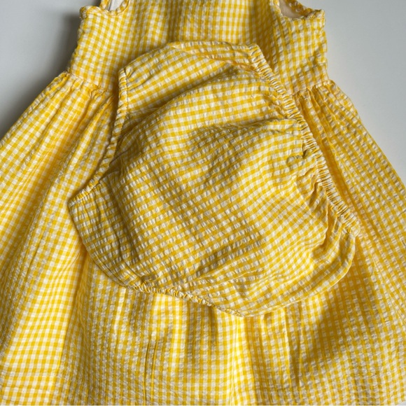 Ralph Lauren Yellow and White Gingham Seersucker Dress and Bloomer, Size 12M - Picture 9 of 12